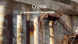  Presentation with elevator - Slide deck enhanced with chemical peel - rusty old industrial elevator stairs background and a tawny brown colored foreground