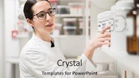  Presentation with pharmacist - Amazing slide deck having chemical pharmaceutical substance during inventory backdrop and a light gray colored foreground