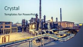  Presentation with chemical plant - Beautiful presentation featuring chemical plant at twilight backdrop and a cool aqua colored foreground
