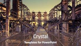  Presentation with chemical plant - Presentation theme having chemical plant in the sunset background and a tawny brown colored foreground