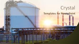  Presentation with chemical plant - Slides consisting of chemical plant on the banks china background and a cream colored foreground