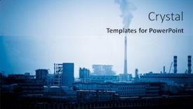  Presentation with chemical plant - Amazing PPT theme having chemical plant toned iamges zhaijiang china backdrop and a light blue colored foreground