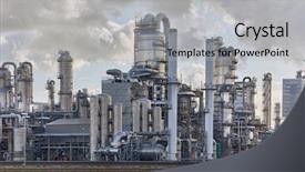  Presentation with plant chemistry - Amazing slides having chemical processing plant complex smoking backdrop and a light gray colored foreground