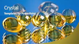  Presentation with blue yellow - Colorful PPT theme enhanced with chemical product - image of yellow transparent capsules backdrop and a teal colored foreground