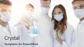  Presentation with chemical - Presentation design with chemical properties - background image of the healthcare background and a  colored foreground