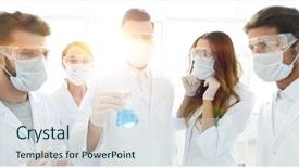  Presentation with chemical - Amazing PPT theme having chemical properties - background image of the healthcare backdrop and a  colored foreground