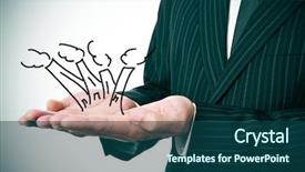  Presentation with industrial - PPT theme having chemical properties - businessman with a drawing background and a ocean colored foreground