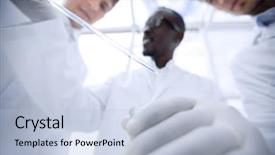  Presentation with laboratory chemical - Amazing presentation design having chemical properties - close up a group backdrop and a light blue colored foreground