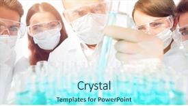  Presentation with chemical - Audience pleasing PPT theme consisting of chemical properties - closeup group of medical workers backdrop and a  colored foreground