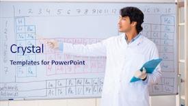  Presentation with chemist - Audience pleasing slides consisting of chemical properties - young chemist working backdrop and a sky blue colored foreground