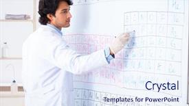  Presentation with chemist - Presentation theme consisting of chemical properties - young chemist working background and a sky blue colored foreground
