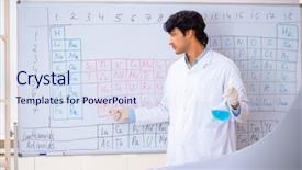  Presentation with lab automation - Audience pleasing presentation consisting of chemical properties - young chemist working backdrop and a sky blue colored foreground