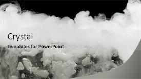  Presentation with dry ice - Presentation with chemical reaction - boiling dry ice with vapor background and a light gray colored foreground