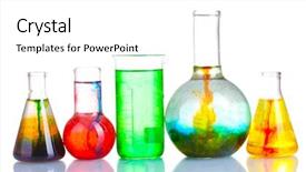  Presentation with ink - Audience pleasing slide deck consisting of chemical reaction - brightly ink in a flask backdrop and a white colored foreground