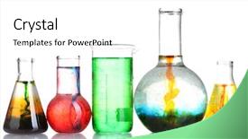  Presentation with chemical reaction - Cool new theme with chemical reaction - brightly ink in a flask backdrop and a white colored foreground