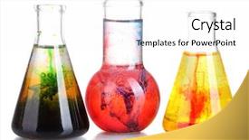  Presentation with chemical reaction - Audience pleasing PPT theme consisting of chemical reaction - brightly ink in a flask backdrop and a white colored foreground