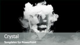  Presentation with water glass - Beautiful PPT theme featuring chemical reaction - glass of water with ice backdrop and a gray colored foreground