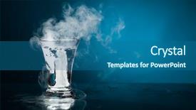 Presentation with vapor - Presentation with chemical reaction - shot glass of vodka background and a ocean colored foreground