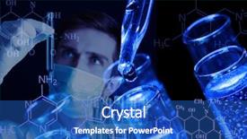  Presentation with lab - PPT layouts consisting of chemical reaction - young scientist working at lab background and a teal colored foreground