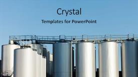  Presentation with reactor - Cool new PPT layouts with chemical reactor - industrial plant backdrop and a light blue colored foreground