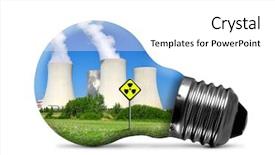  Presentation with nuclear energy - Cool new presentation design with chemical reactor - nuclear power plant in bulb backdrop and a white colored foreground