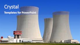  Presentation with plant nuclear - PPT theme enhanced with chemical reactor - nuclear power plant temelin background and a cobalt blue colored foreground