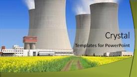  Presentation with nuclear reactor - Presentation theme having chemical reactor - nuclear power plant temelin background and a light gray colored foreground