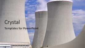  Presentation with plant nuclear - PPT theme enhanced with bokeh blurred of oil refinery background and a violet colored foreground