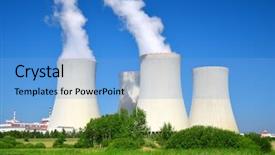  Presentation with nuclear reactor - Amazing theme having chemical reactor - nuclear power plant temelin backdrop and a light blue colored foreground