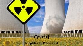  Presentation with reactor - Cool new PPT layouts with chemical reactor - nuclear power plant backdrop and a gold colored foreground