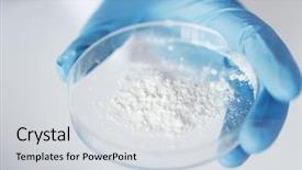  Presentation with petri dish - Presentation design having chemical reagents - close up of scientist holding background and a light gray colored foreground