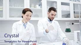  Presentation with clinical research - Beautiful PPT layouts featuring chemical reagents - science chemistry technology biology backdrop and a sky blue colored foreground