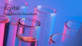  Presentation with chemical - PPT theme enhanced with chemical reagents - test tubes background and a light blue colored foreground