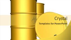  Presentation with chemical safety - Presentation theme with chemical safety drums - biohazard barrels background and a yellow colored foreground