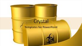  Presentation with biohazard - Presentation design featuring chemical safety drums - biohazard barrels background and a gold colored foreground