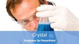  Presentation with chemical - Colorful slides enhanced with bubbles in an erlenmeyer backdrop and a teal colored foreground