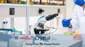  Presentation with chemical - Audience pleasing PPT theme consisting of chemical scientist prepare place sample backdrop and a light blue colored foreground