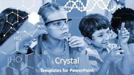  Presentation with chemical experiment - Colorful PPT theme enhanced with chemical structure against kids backdrop and a teal colored foreground