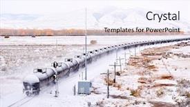  Presentation with changing season - Slides enhanced with chemical tanker - train transporting tank cars season background and a sky blue colored foreground