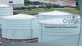  Presentation with tank truck - Slides enhanced with chemical truck - fuel storage tank background and a light blue colored foreground