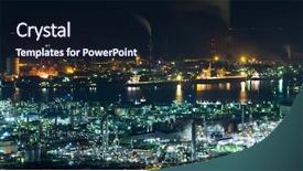  Presentation with industrial textile industry yarn spools - Cool new presentation with chemical truck - mizushima coastal industrial area backdrop and a wine colored foreground