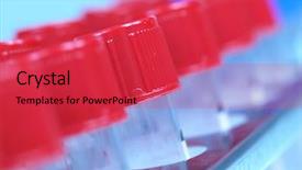  Presentation with chemical - PPT theme enhanced with chemistry close up medicine - chemical tubes background and a red colored foreground