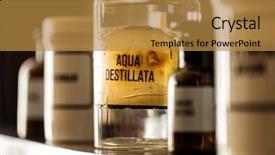  Presentation with bottles - Slide deck enhanced with chemical vessel - old vintage medicine bottles medicine background and a gold colored foreground