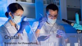  Presentation with clinical chemistry - Slide set enhanced with chemical weapon - science chemistry biology medicine background and a light blue colored foreground