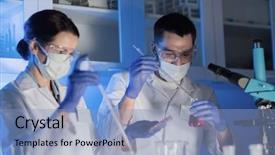  Presentation with clinical chemistry - Slide set with chemical weapon - science chemistry biology medicine background and a  colored foreground