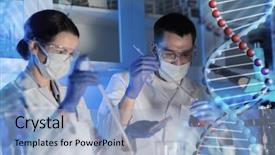  Presentation with clinical chemistry - Amazing slide deck having chemical weapon - science chemistry biology medicine backdrop and a  colored foreground