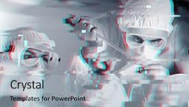  Presentation with clinical chemistry - PPT theme with chemical weapon - science chemistry biology medicine background and a light blue colored foreground