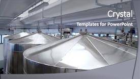  Presentation with chemistry - Slide deck with chemicals storage - chemistry tanks background and a gray colored foreground