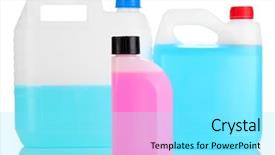  Presentation with storage - Presentation featuring chemicals storage - different liquids for car background and a arctic colored foreground