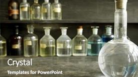  Presentation with glassware - Theme having chemicals storage - laboratory glassware background and a tawny brown colored foreground